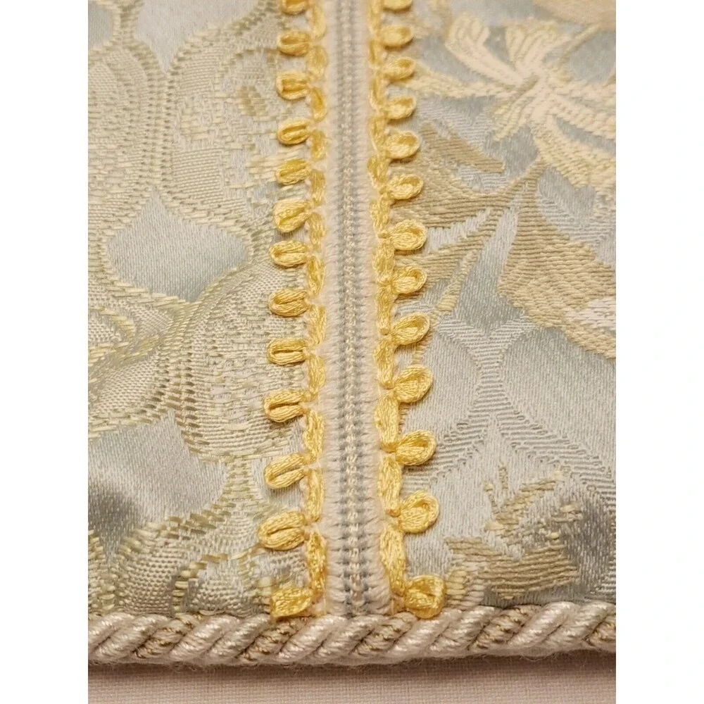 CROSCILL Home 1- Pillow Sham Floral Gold and Blue Standard  Appx 19'‎ x 25'